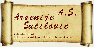 Arsenije Šutilović vizit kartica